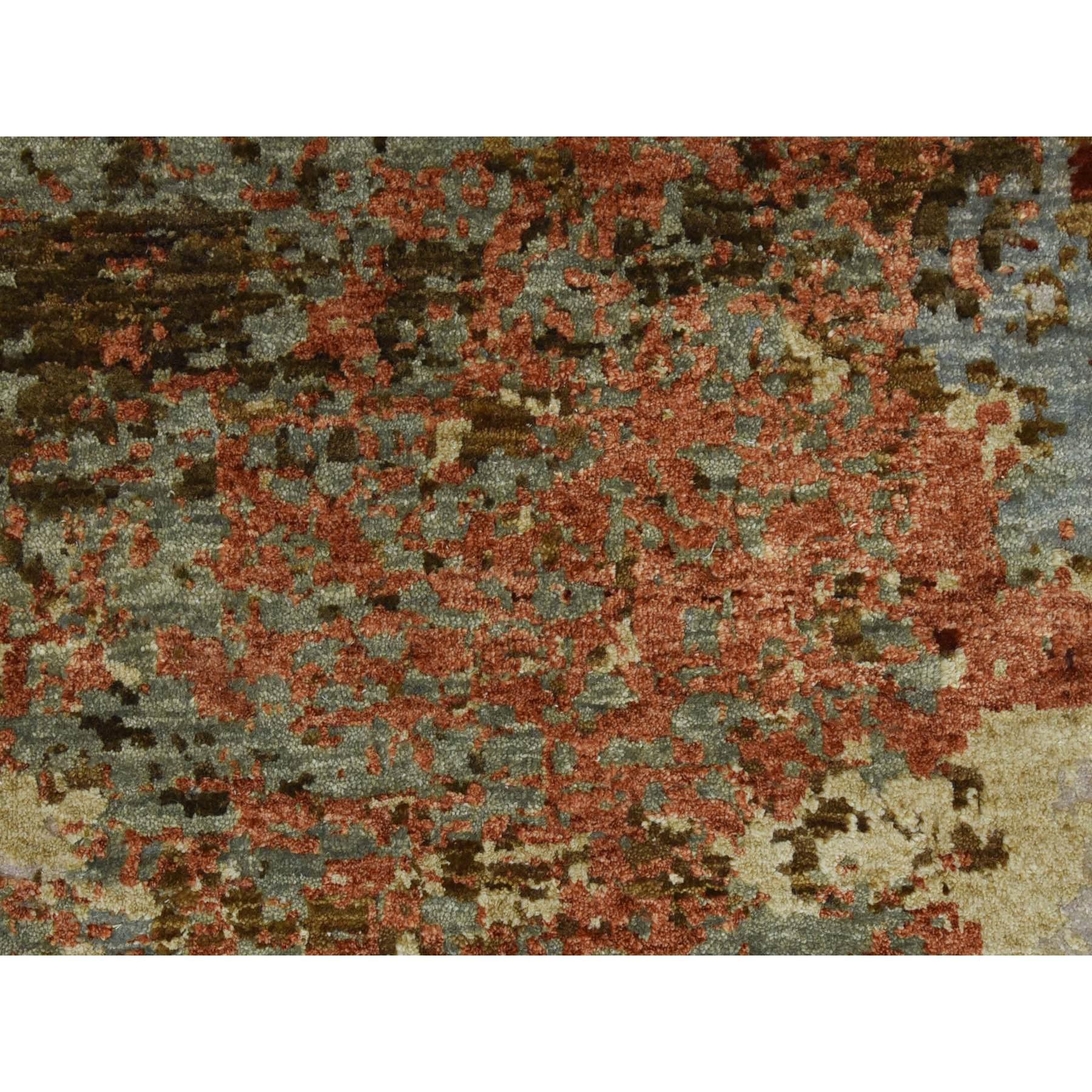 Lana 12'x15' Brown Abstract Design Persian Knot Soft Wool Hand Knotted Oriental Rugs in vendita