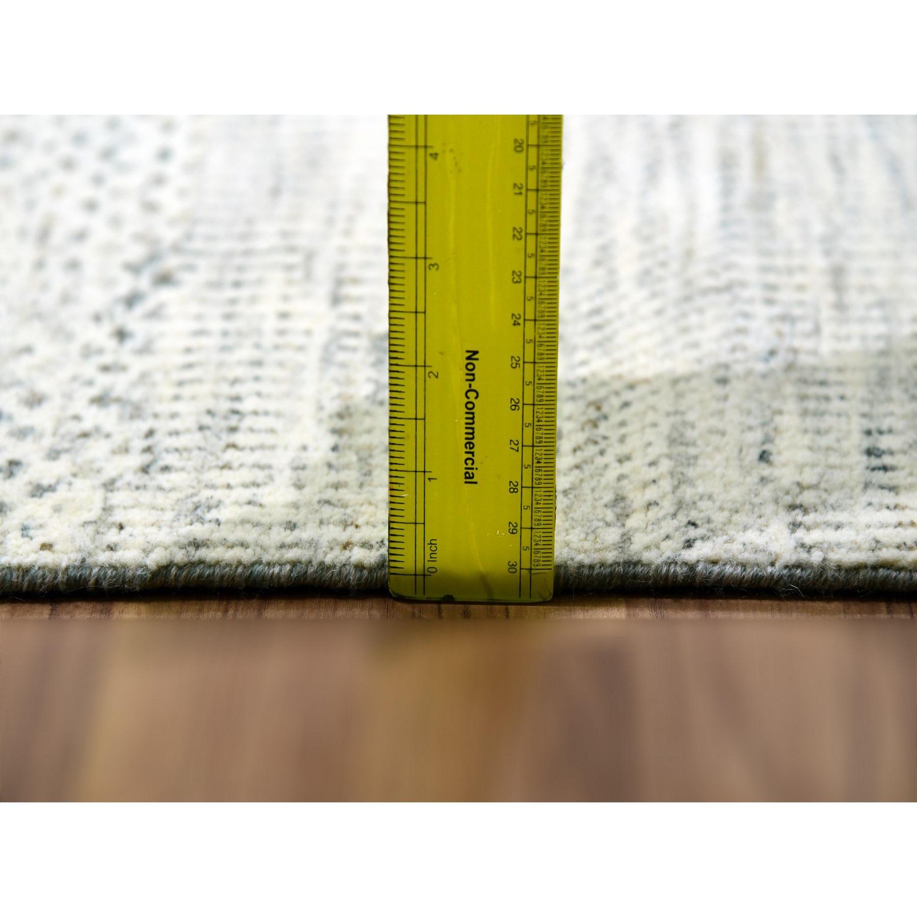 12'x15' Dove White Hand Knotted Wool Modern Grass Design Oversized Rug For Sale 5