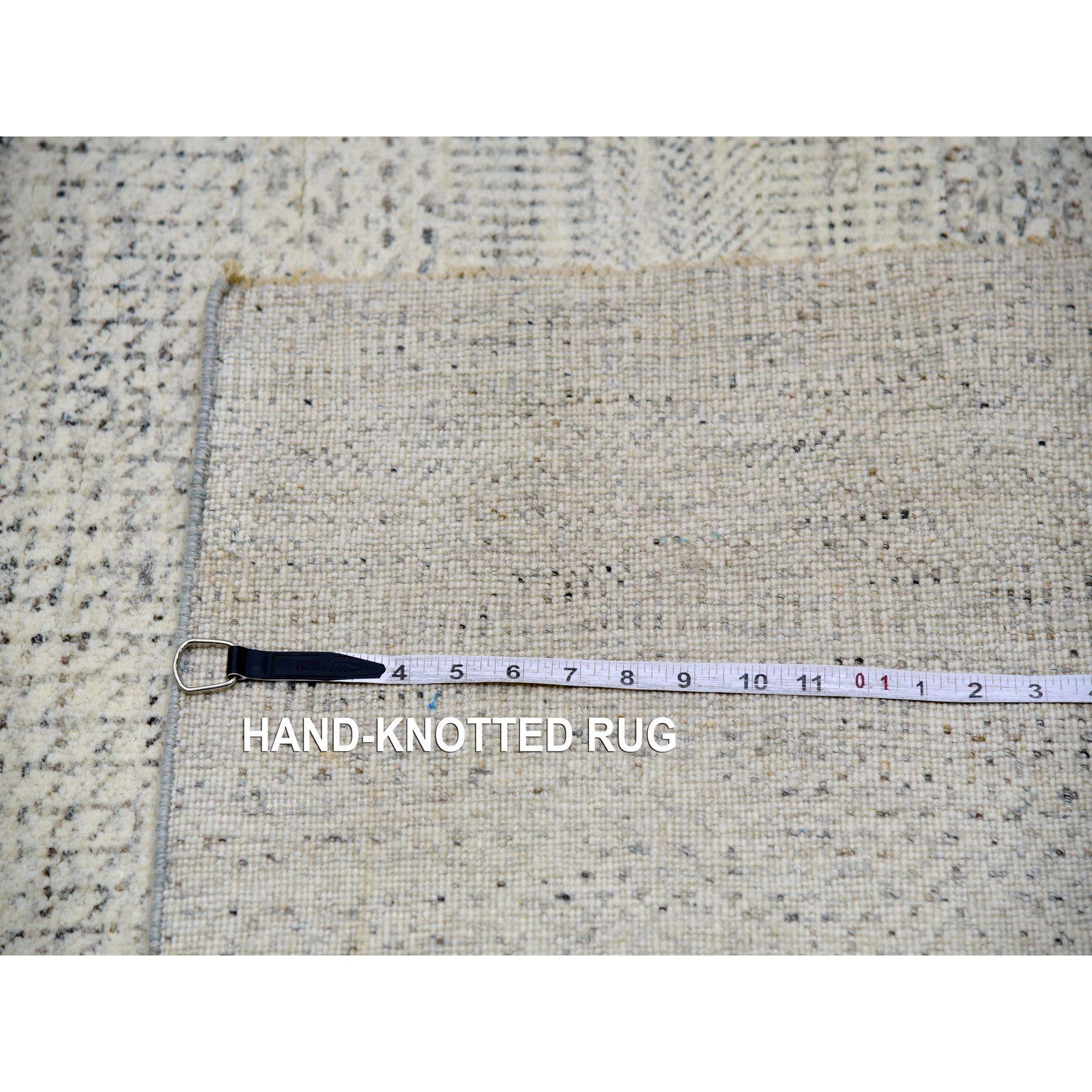 12'x15' Dove White Hand Knotted Wool Modern Grass Design Oversized Rug For Sale 6