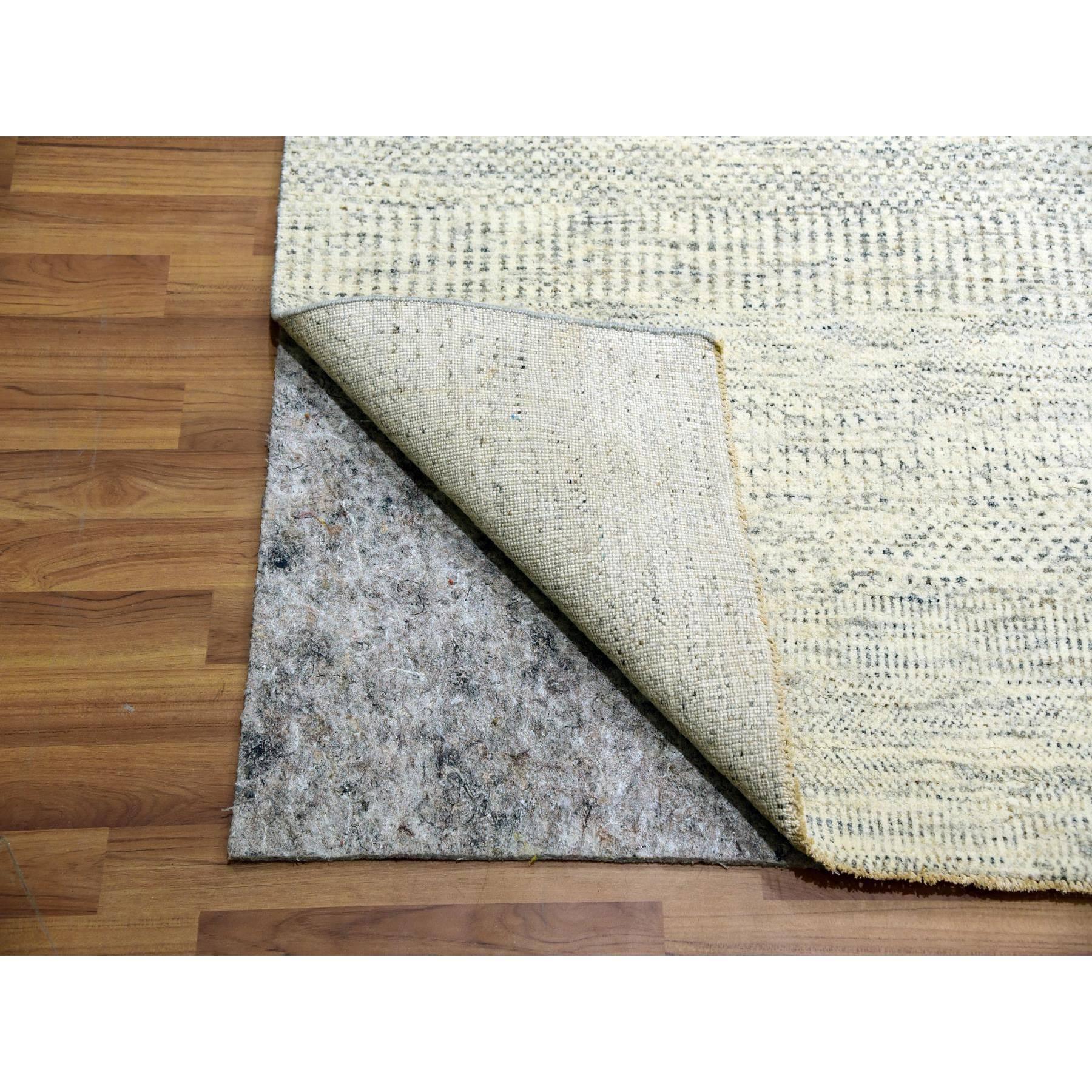12'x15' Dove White Hand Knotted Wool Modern Grass Design Oversized Rug In New Condition For Sale In Carlstadt, NJ
