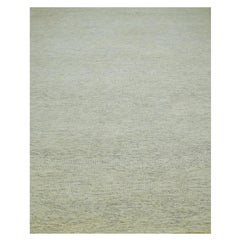 12'x15' Dove White Hand Knotted Wool Modern Grass Design Oversized Rug