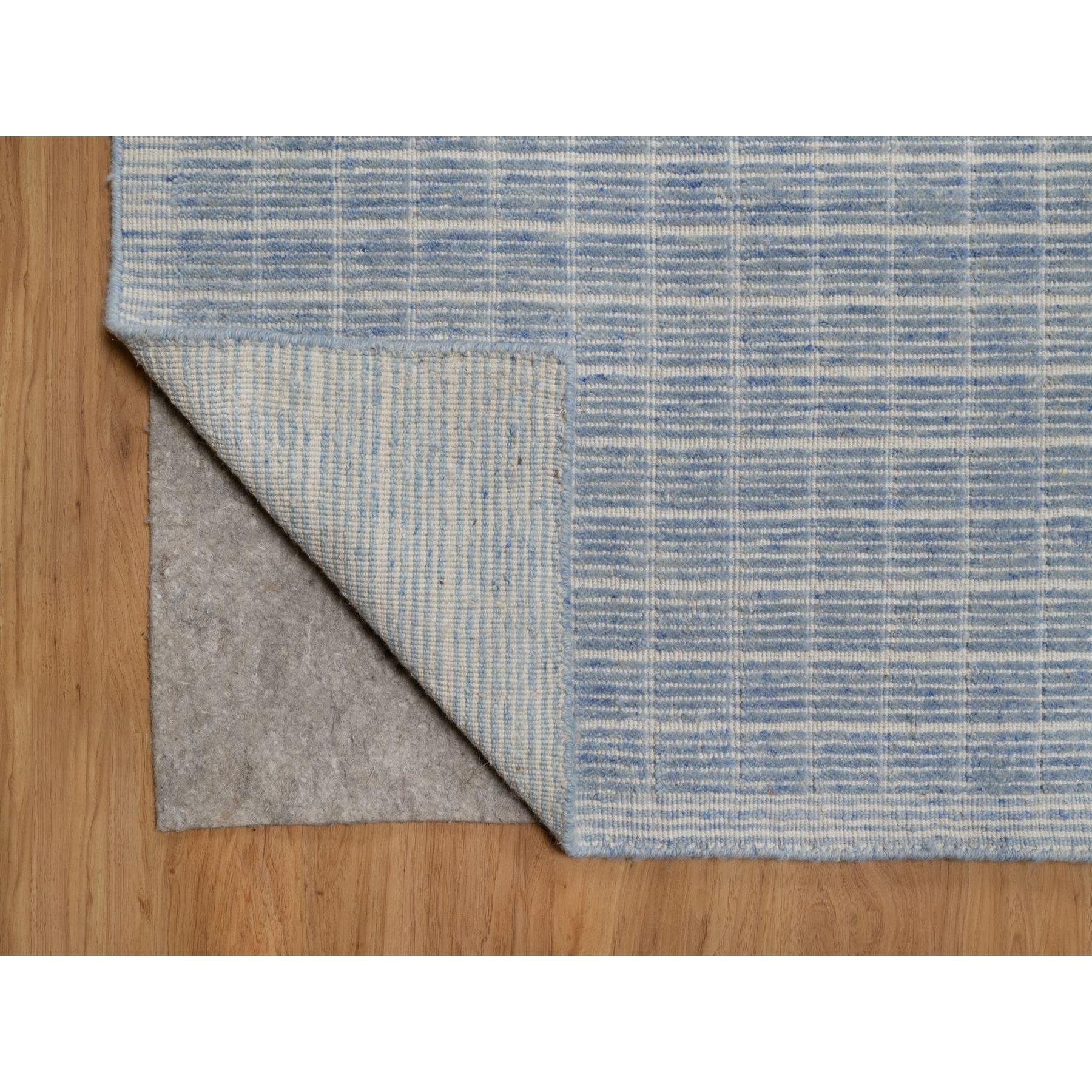 Indien 12'x15' Bleu délavé Décor moderne uni Design/One Rugs Laine noués XL en vente