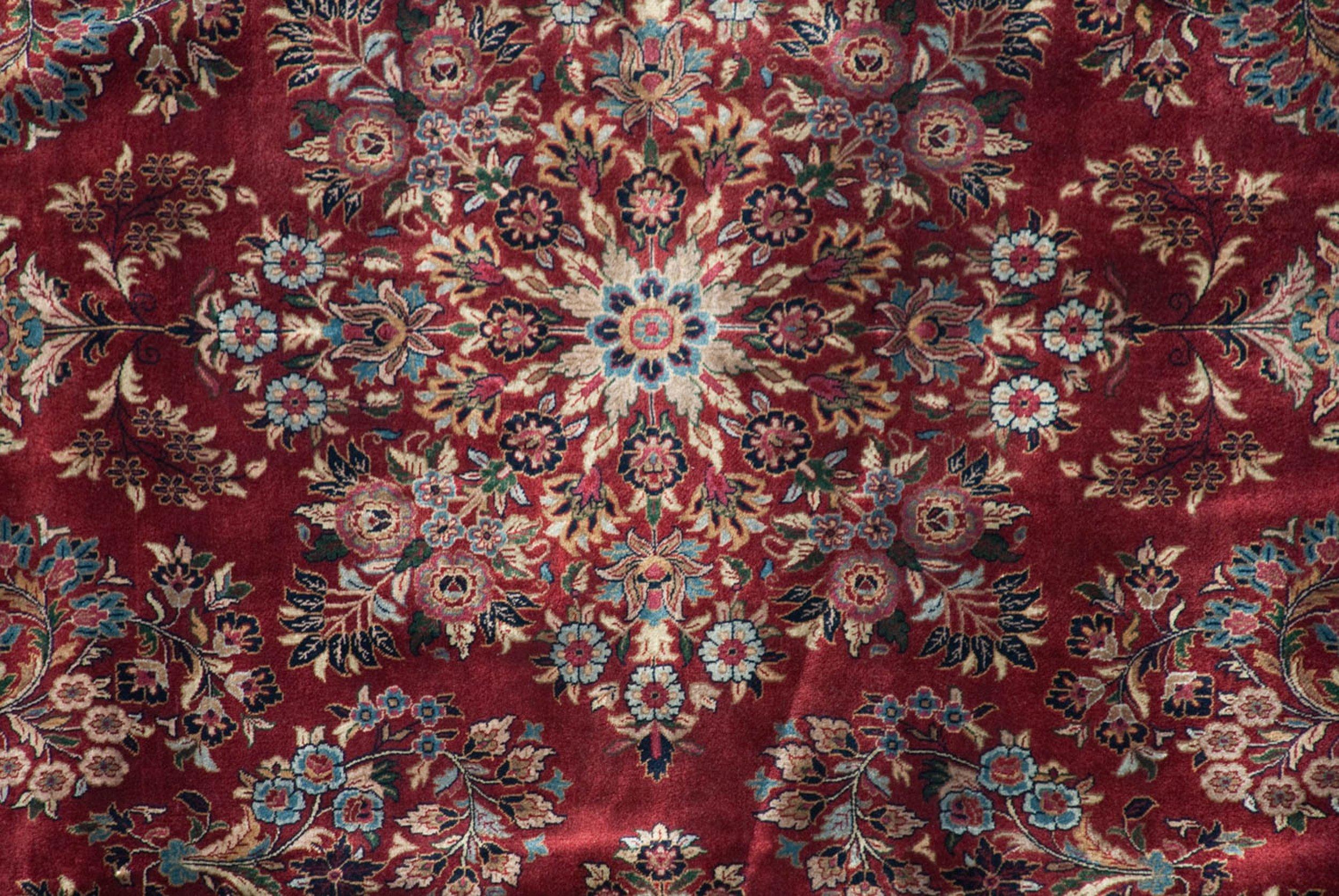 Hand-Knotted Fine Indian American Sarouk Design Carpet For Sale