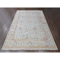 12'x15' Gray Hand Knotted Ziegler Mahal Design Pure Wool Zero Pile XL Rug