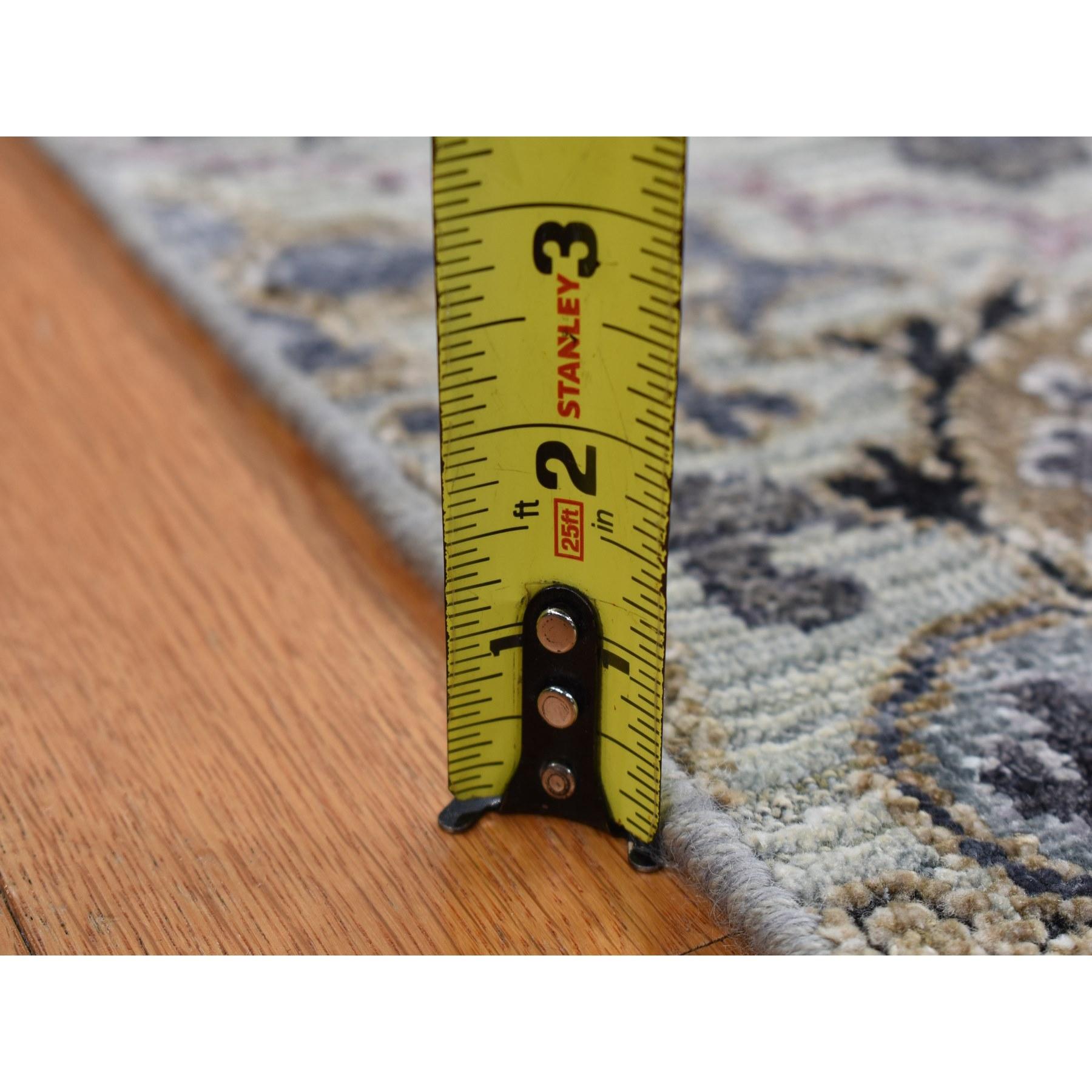 12'x15' Grigio THE MAHARAJA Tappeto oversize in pura seta con texture in lana annodata a mano in vendita 3