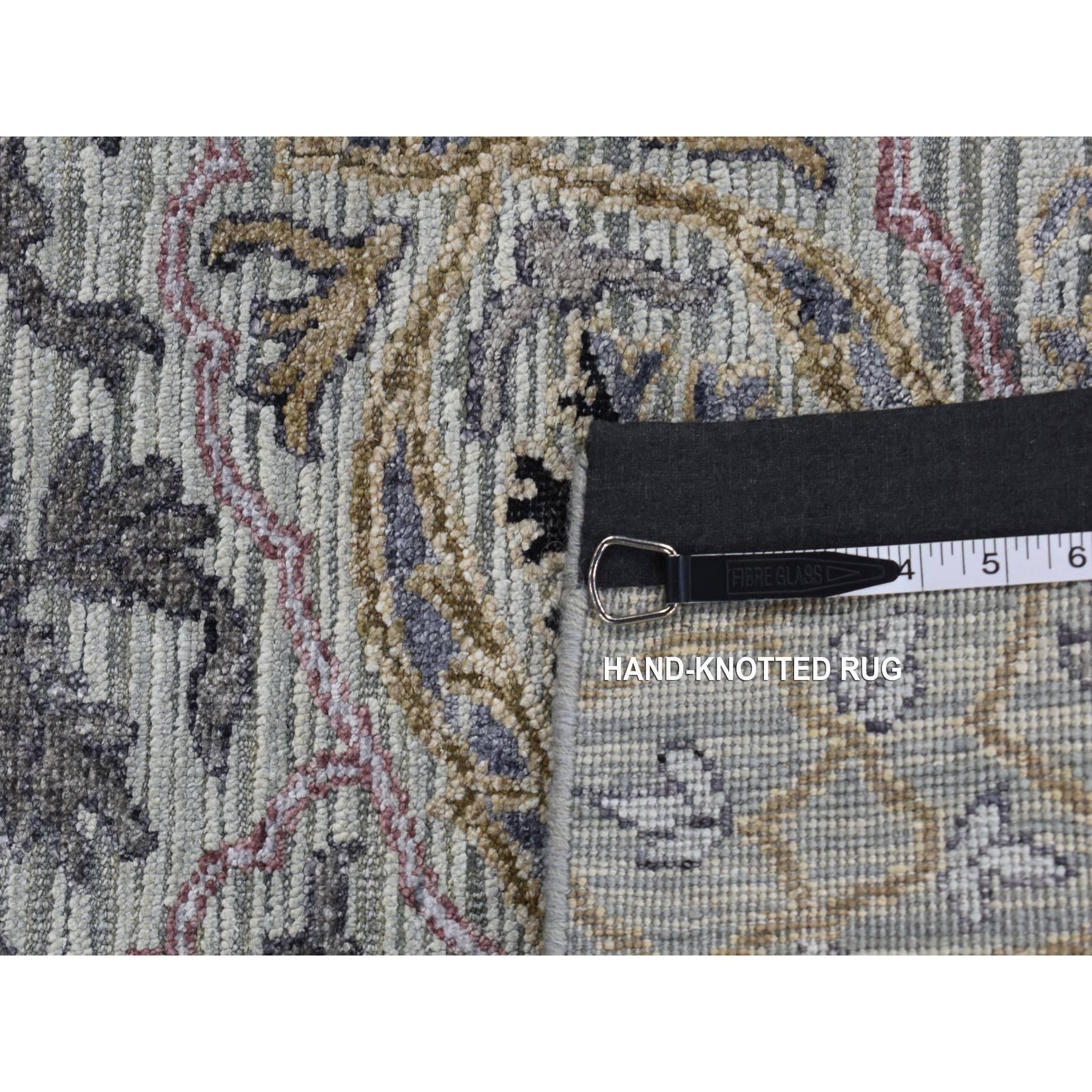 12'x15' Grigio THE MAHARAJA Tappeto oversize in pura seta con texture in lana annodata a mano in vendita 4