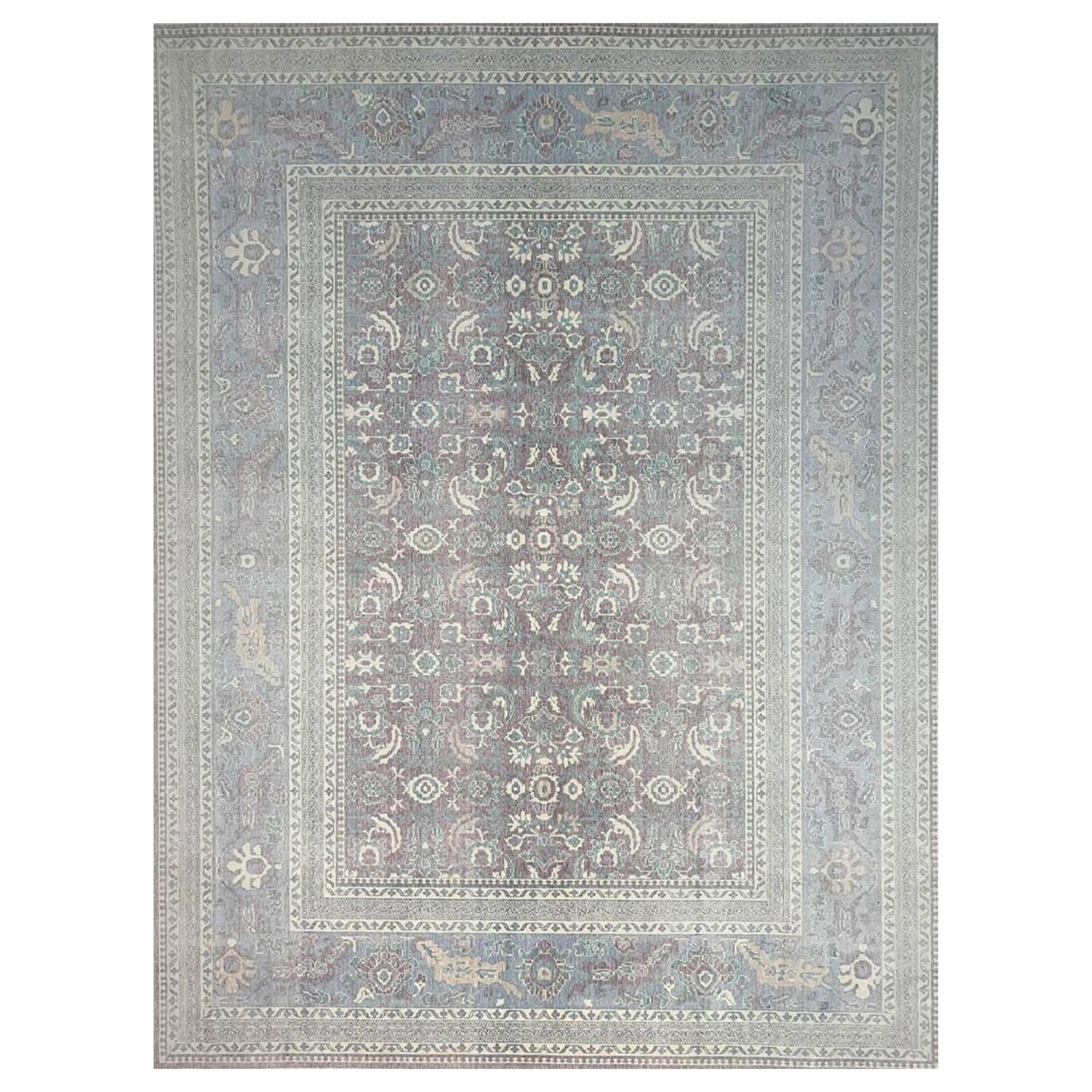 12x15 Hand Loomed Turkish Oushak Area Rug im Angebot