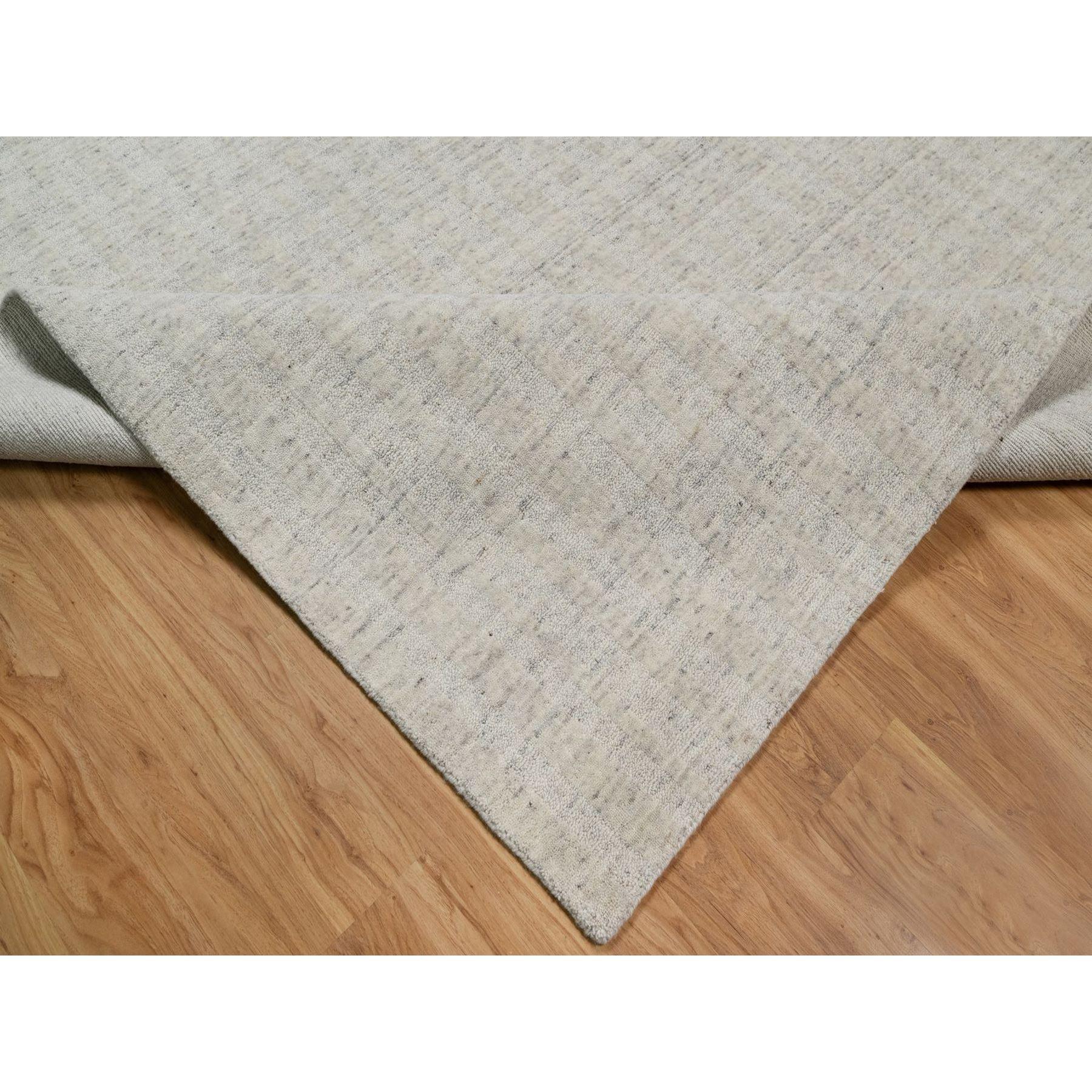 12'x15' Ivory Hand Loomed Vertical Stripes Design Undyed Natural Wool XL Rug im Zustand „Neu“ im Angebot in Carlstadt, NJ