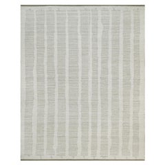 12'x15' Ivory Hand Woven Flat Weave with Textured Pile Natural Wool XL Rug