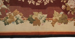 Large Antique French Aubusson Rug Handwoven 358X441cm Aubusson Napoleon III 1880