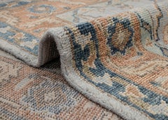 12x15 Light Blue Rust Persian Hand Knotted Wool Rug ( P-7675 )