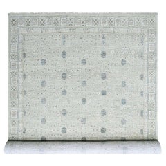 12'x15' Light Green Supple Collection Khotan Design Hand Knotted Wool XL Rug
