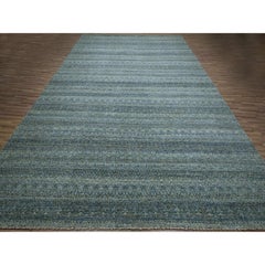 12'x15' Ocean Blue Hand Knotted Kohinoor Herat Pattern Wool Oversized Rug