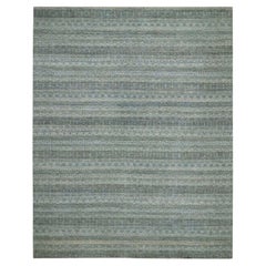 12'x15' Ocean Blue Hand Knotted Kohinoor Herat Pattern Wool Oversized Rug