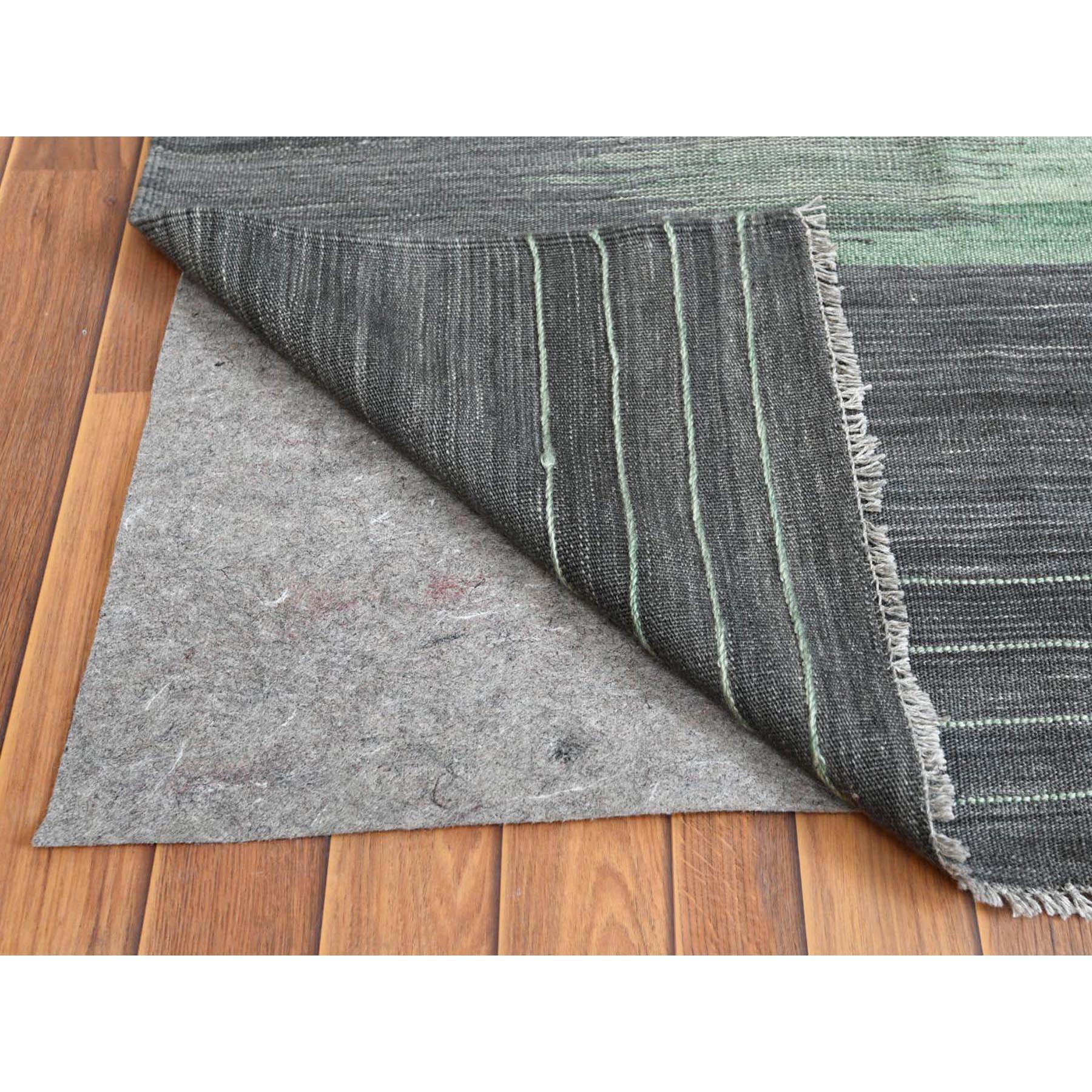 Afghan Tapis Kilim surdimensionné vert clair tissé à la main réversible 12'x15' en vente
