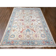 12'x15' Pearl White 100% Wool Hand Knotsed Antiqued Persian Distressed XL Rug (Tapis persan vieilli)