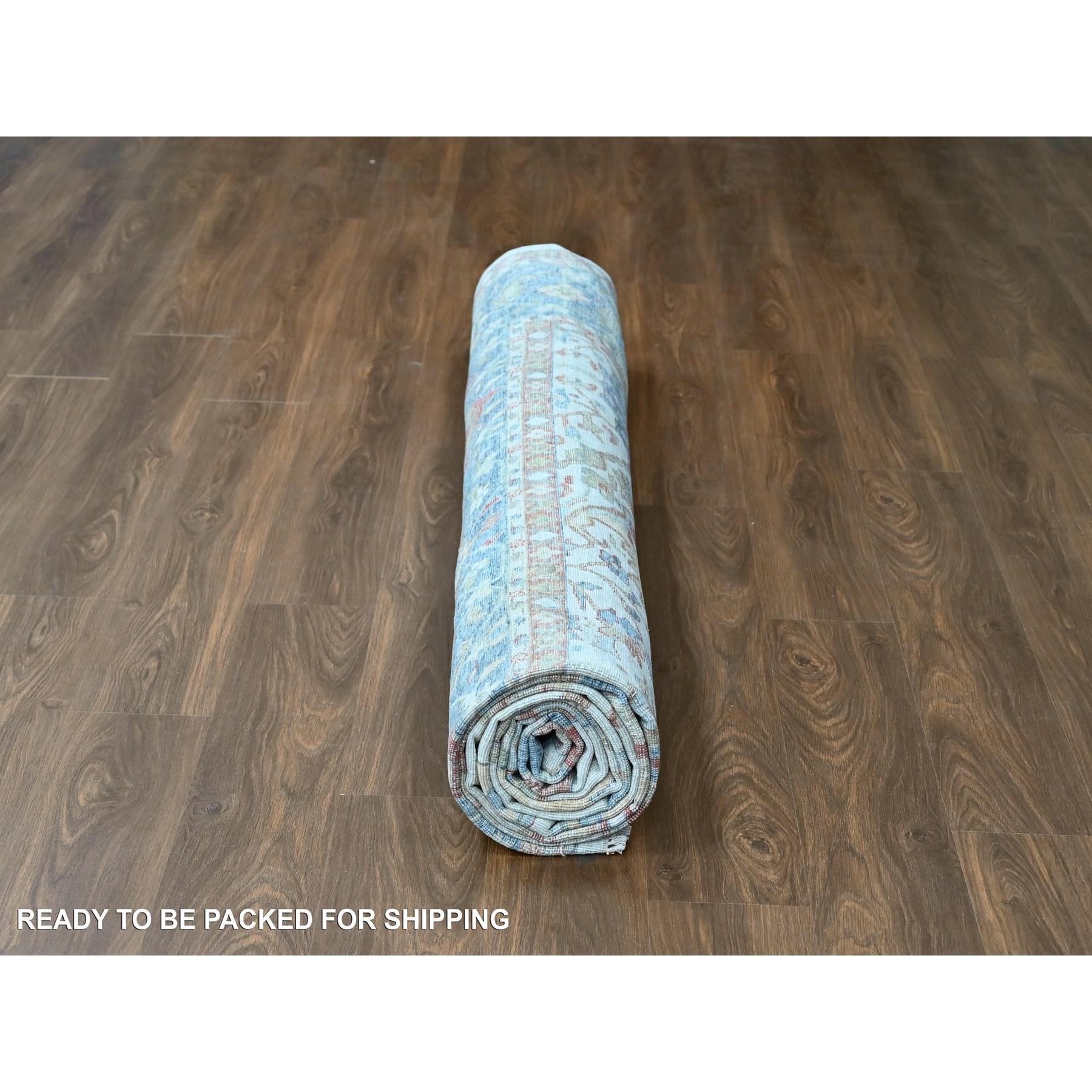 12'x15' Pearl White 100% Wool Hand Knotsed Antiqued Persian Distressed XL Rug (Tapis persan vieilli) en vente 1