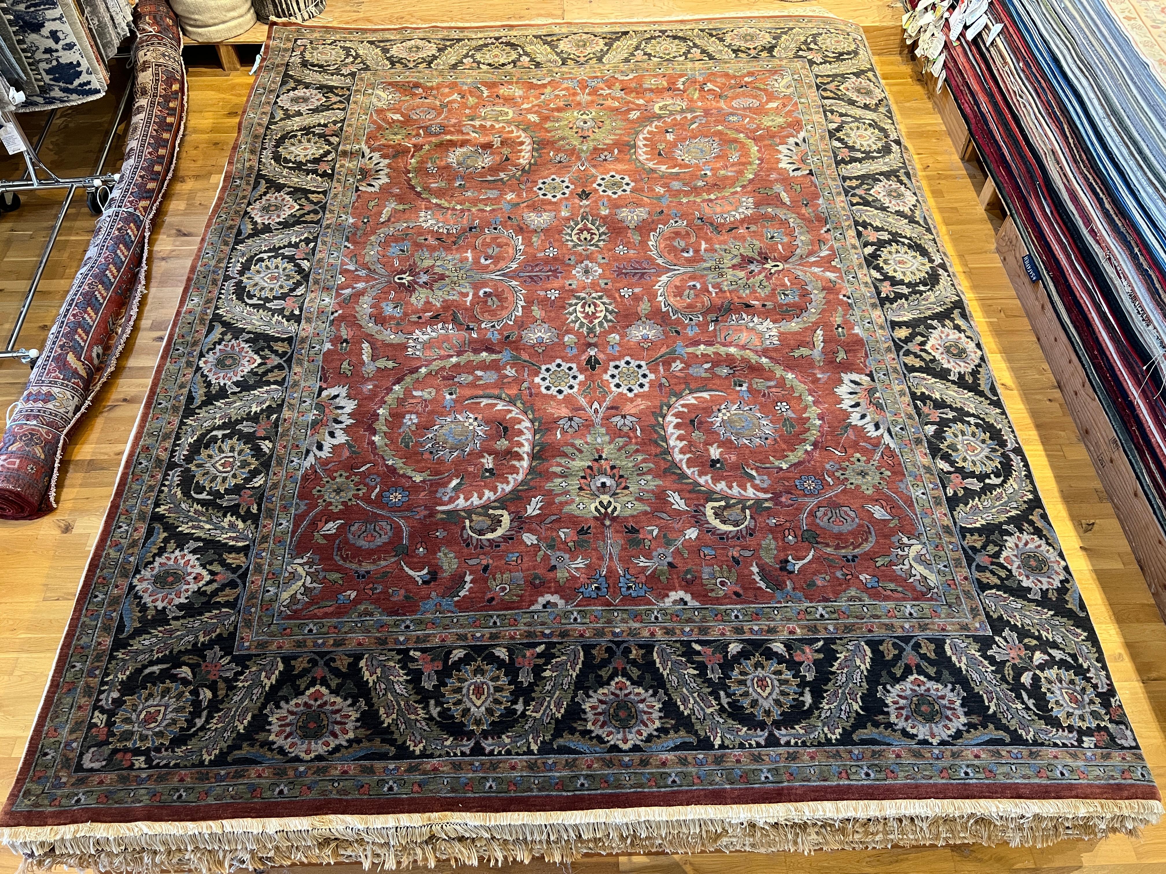 12'x15' Persischer Design Reds Floral Teppich im Angebot 5