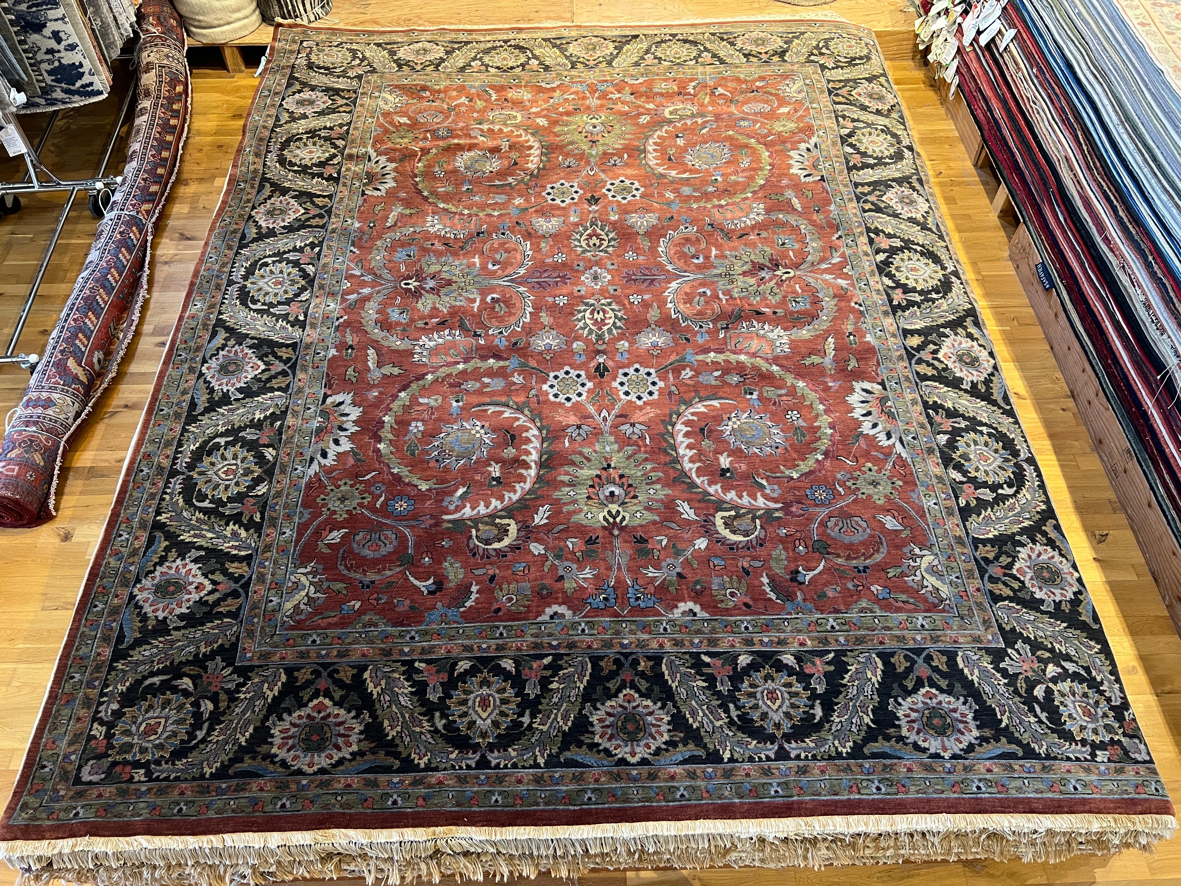 12'x15' Persischer Design Reds Floral Teppich im Angebot 6