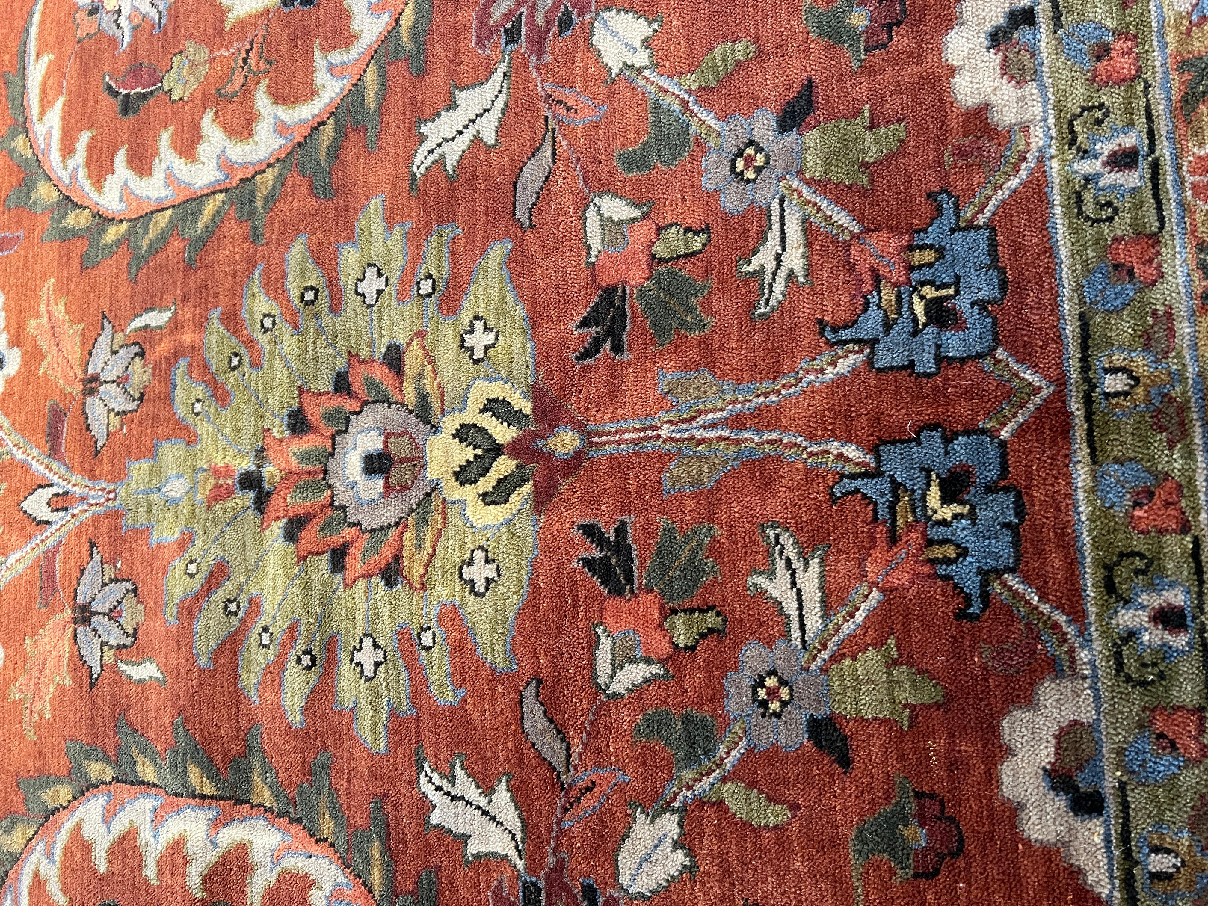 12'x15' Persischer Design Reds Floral Teppich (Handgeknüpft) im Angebot