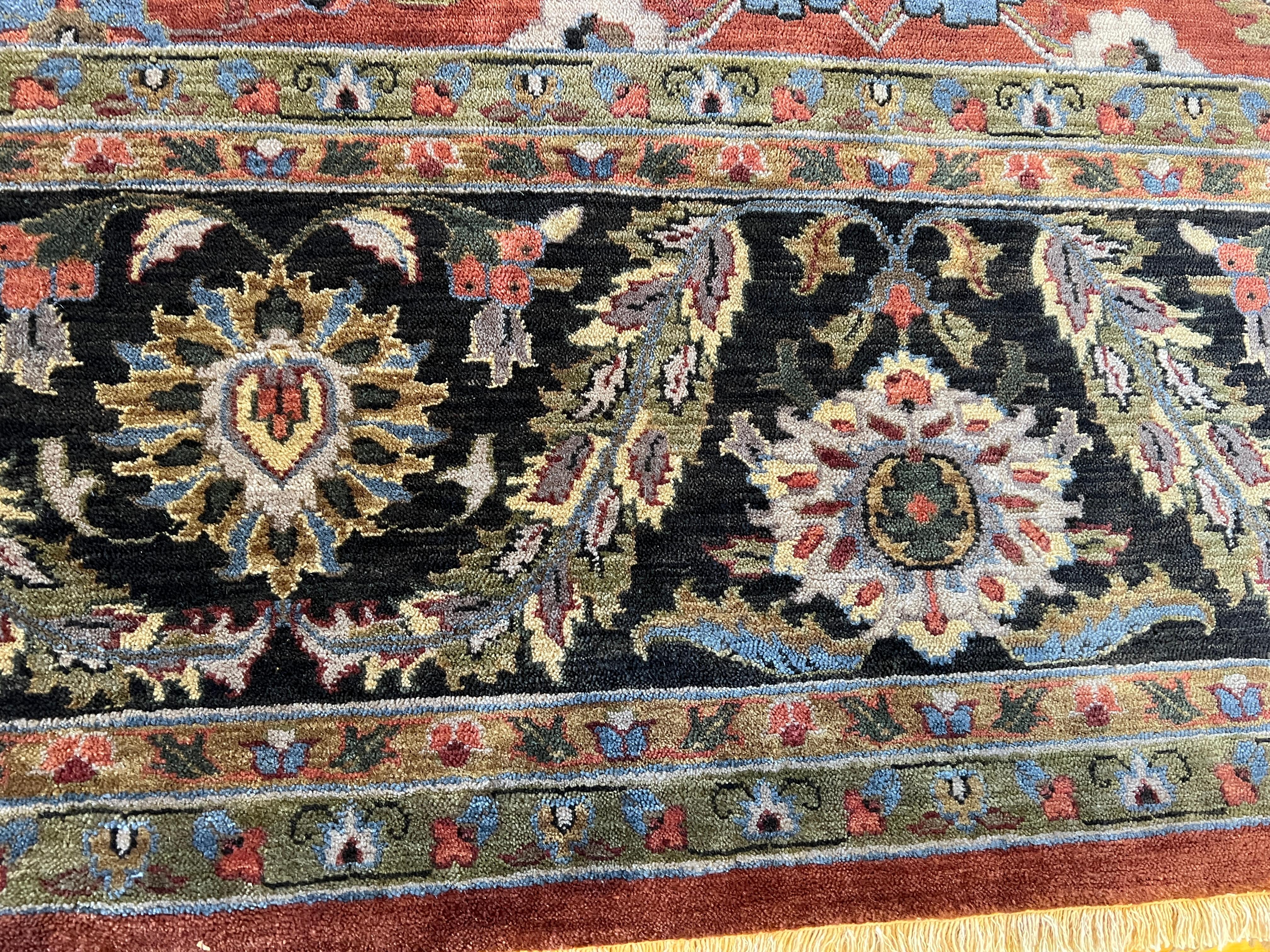12'x15' Persischer Design Reds Floral Teppich (21. Jahrhundert und zeitgenössisch) im Angebot