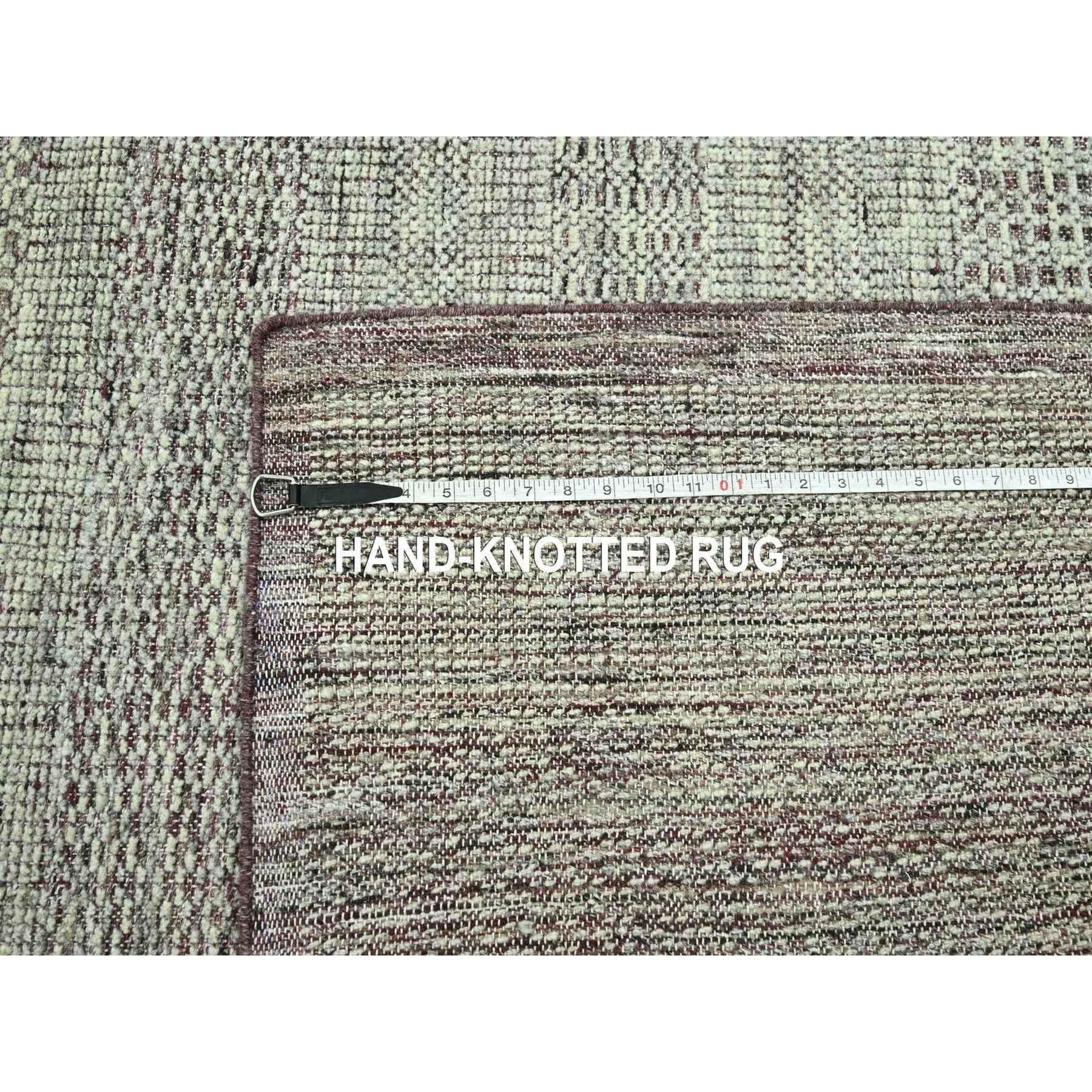 12'x15' Red Distressed and Oxidized Grass Design Hand Knotted Pure Wool XL Rug im Angebot 4