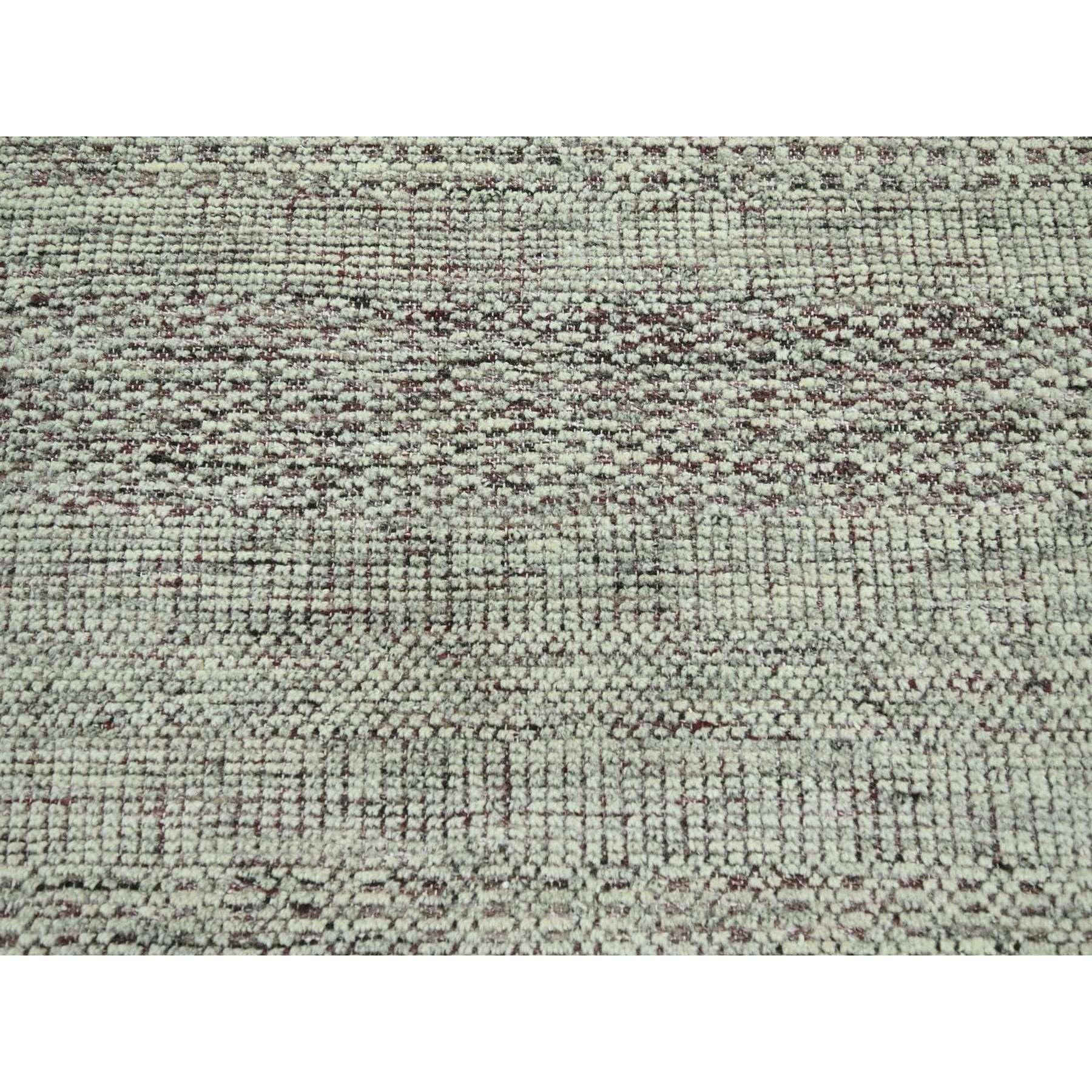 12'x15' Red Distressed and Oxidized Grass Design Hand Knotted Pure Wool XL Rug im Angebot 1