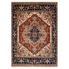12x15 Rust Navy Fine Quality Hand Knotted Wool Rug ( MT - 21 )