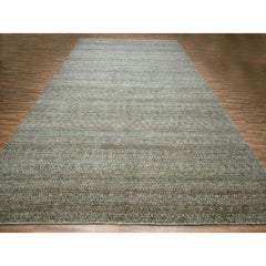 12'x15' Sage Green Hand Knotted Kohinoor Herat Pattern Wool XL Rug