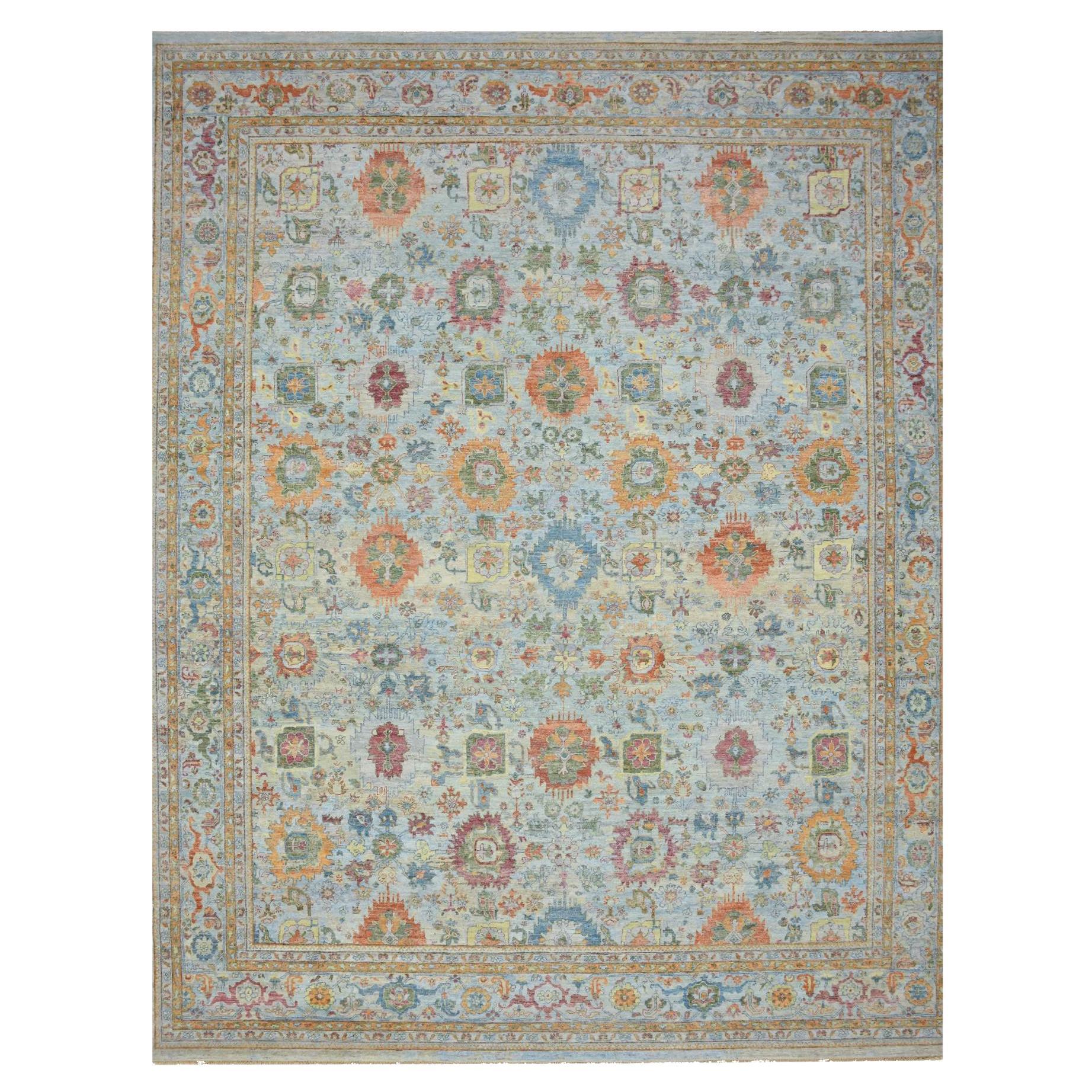 12
x15
 Himmelblau Handgeknüpft Sultanabad Reimagined Reine Wolle Zero Pile XL Rug