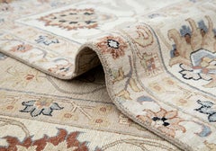 12x15 Morbido tappeto floreale blu e oro persiano Sultanabad Rugs annodato a mano (G-14106)