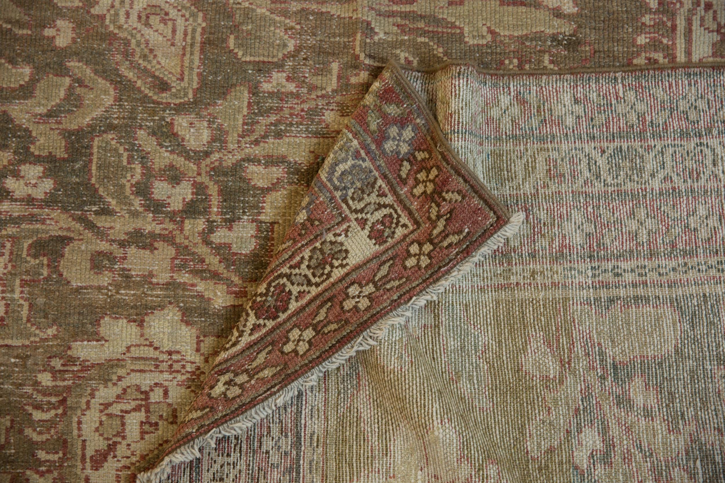 Hand-Knotted Vintage Distressed Malayer Carpet For Sale