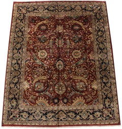 Vintage Indian Isfahan Design Carpet