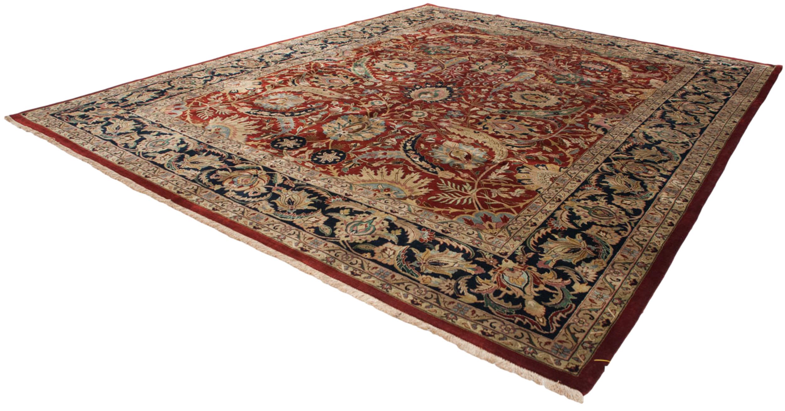 Late 20th Century Vintage Indian Isfahan Design Carpet For Sale