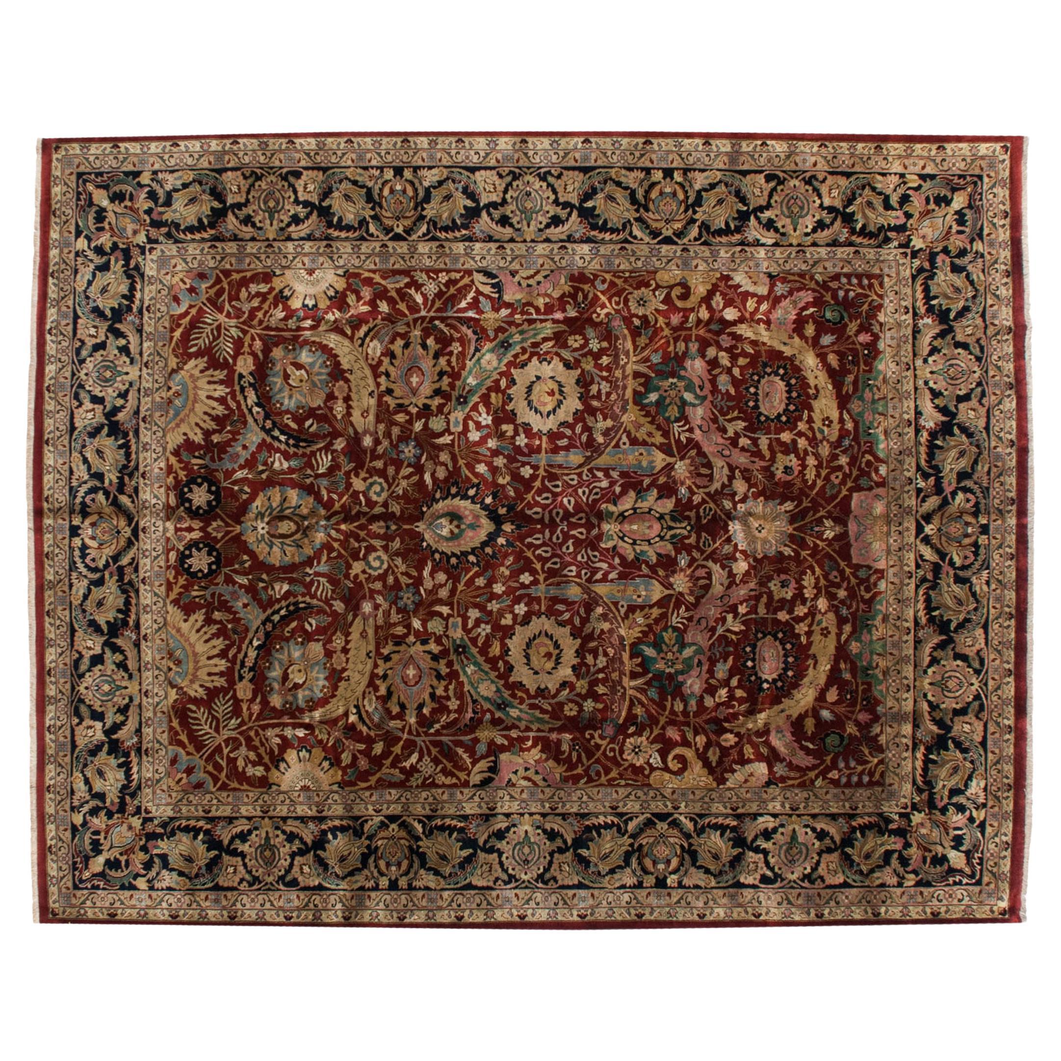 Vintage Indian Isfahan Design Carpet