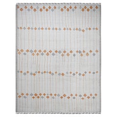 12
x15
 Alfombra Oriental de Lana Anudada a Mano con Diseño de Cometa Voladora en Tejido Marroquí Blanco