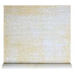 12'x15' Yellow Modern Hand Loomed Wool & Plant Based Silk Textured Pile XL Rug
