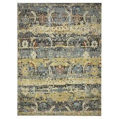12'x15'1" Kaffeebraun Gebrochene und gelöschte Persische Design Handgeknüpfte Wolle XL Teppich