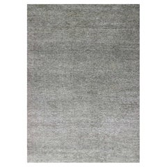 12'x15'1" Gray, Hand Knotted, Grass Design, Natural Undyed Wool, Oversized Rug