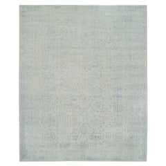 Tappeto oversize 12'x15'1" in lana e seta jacquard tessuta a mano con design Tabriz