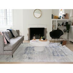 12'x15'1" Pure Silk with Textured Wool Avant-Garde Design XL Hand Knotted Rug