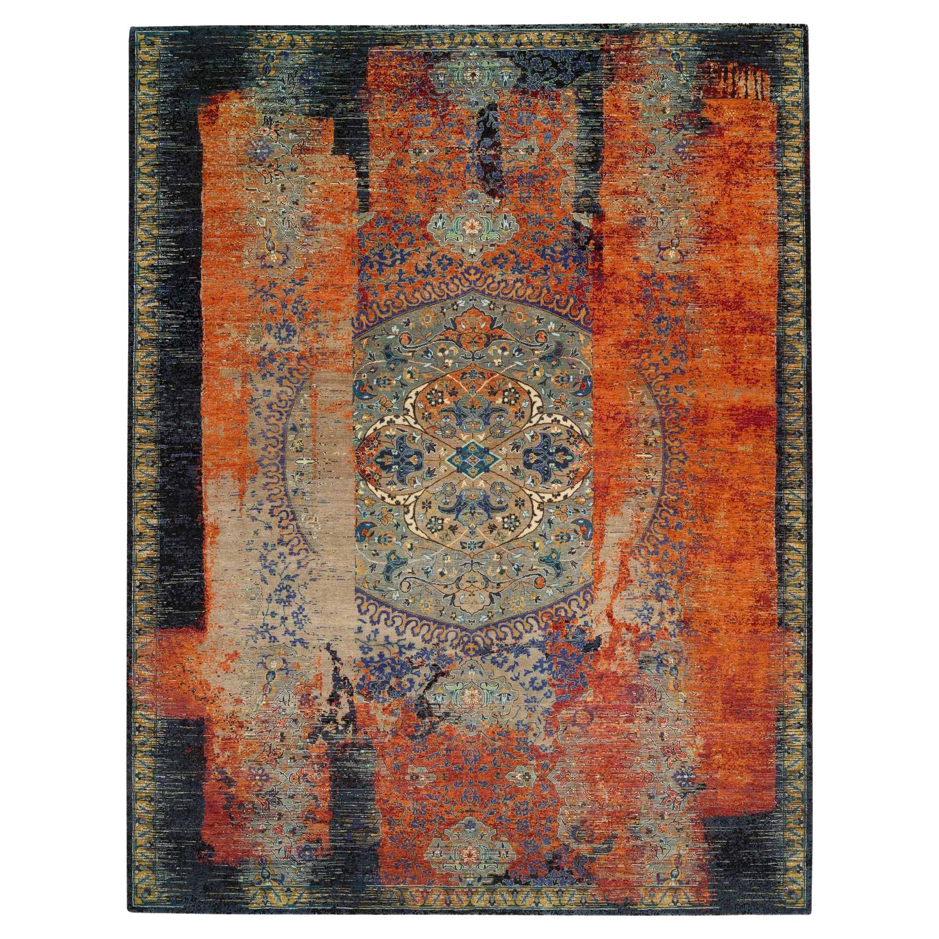 12'x15'1" Red, Ancient Ottoman Erased Design, Wool Hand Knotted Oversized Rug