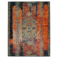 12'x15'1" Red, Ancient Ottoman Erased Design, Wool Hand Knotted Oversized Rug