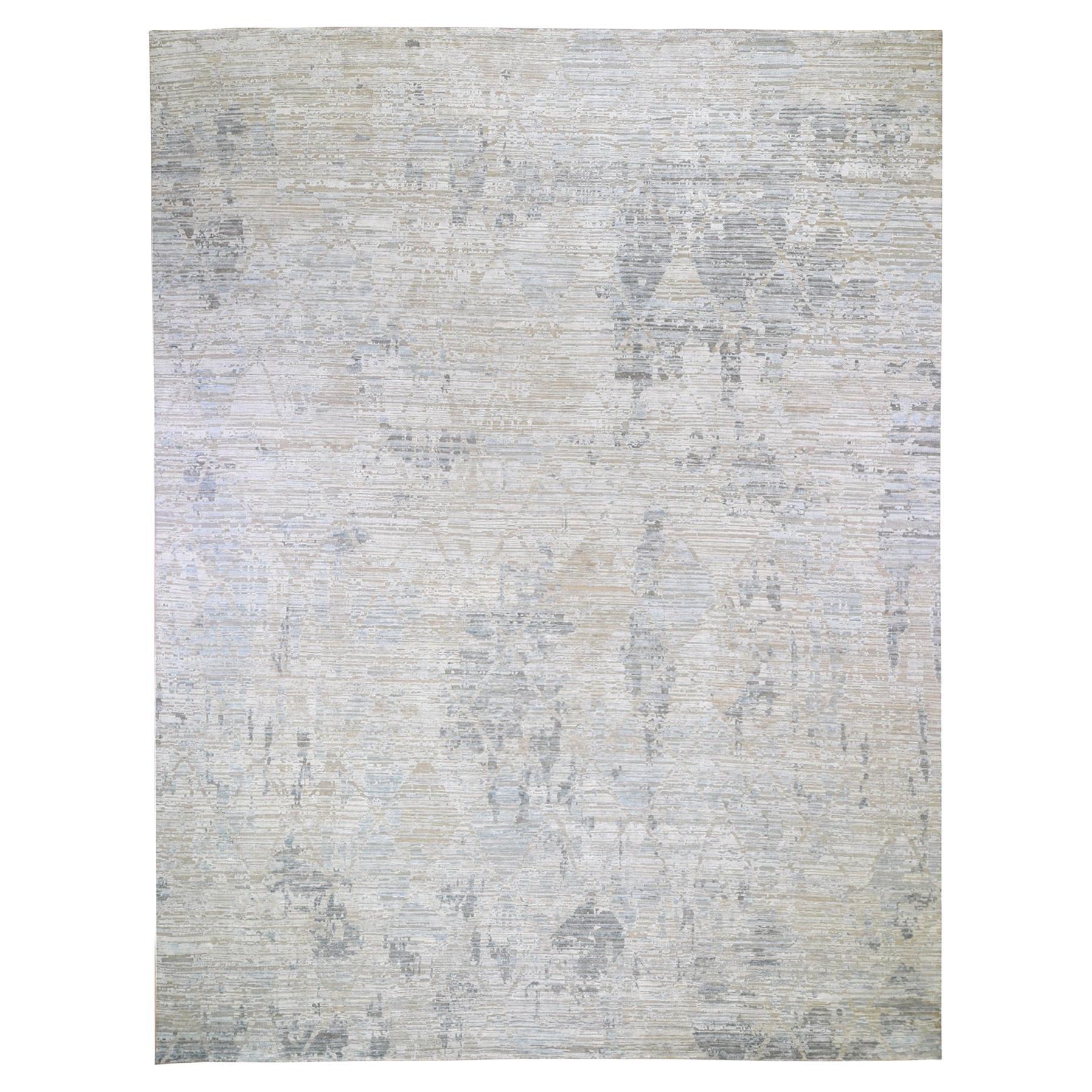 12
x15
1" THE PASTEL COLLECTION, Oversized Silk With Textured Wool Rug For Sale