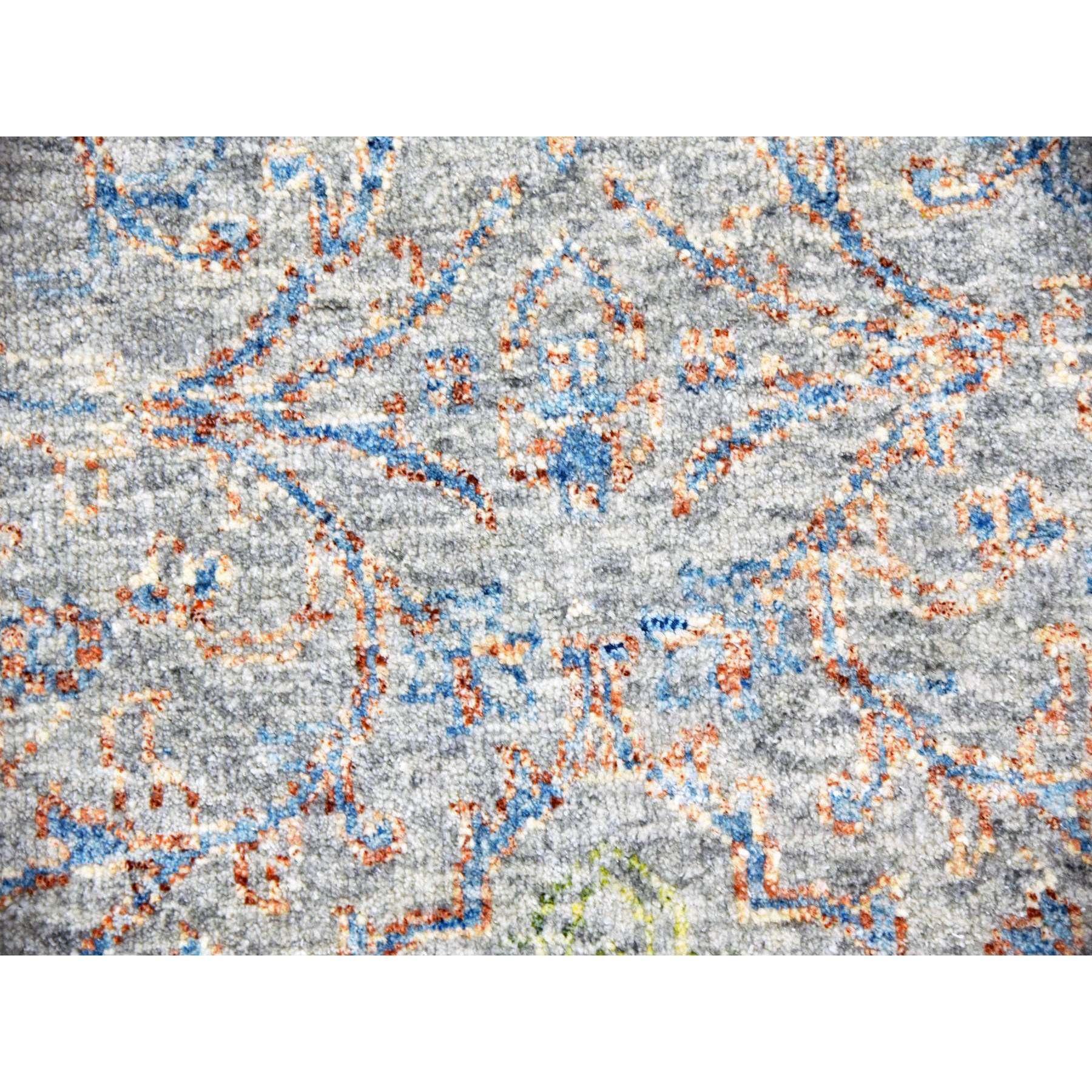 Laine Tapis oriental noué à la main, vert, doux et luxueux ton sur ton 12'x15'2