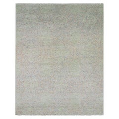 Handgeknüpfter orientalischer 12'x15'2" Grüner, weicher, luxuriöser, luxuriöser Wollteppich in Farbton auf Ton