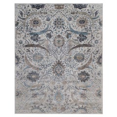 12
x15
2" Light Gray Sickle Leaf Design Silk with Textured Wool Hand Knotted Rug