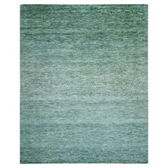 12'x15'2" Ocean Green Modern Grass Design Hand Knotted Pure Wool Oriental XL Rug