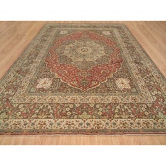 12'x15'2" Rust Red Antiqued Haji Jalili Design Hand Knotted Wool Oversized Rug