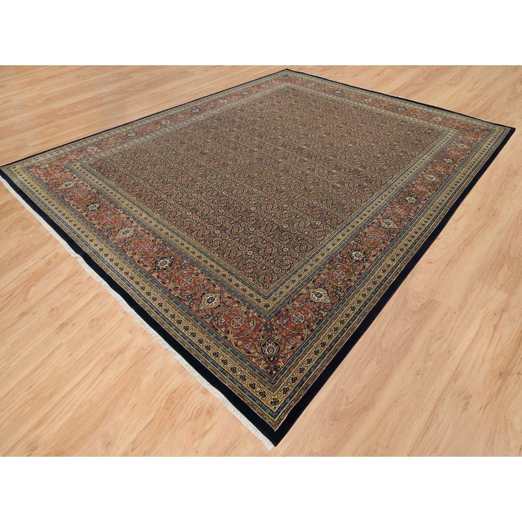 Medievale Tappeto sovradimensionato Sable Black Herrita Design 250 KPSI in lana annodata a mano 12'x15'3